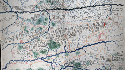 Indigenous Burma map showing rivers and vegetation.