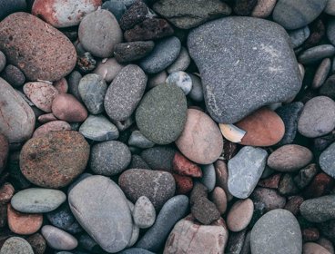 Multicoloured rocks and pebbles.