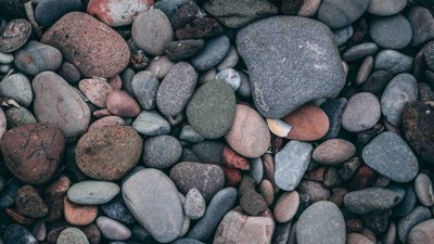 Multicoloured rocks and pebbles.