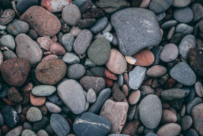 Multicoloured rocks and pebbles