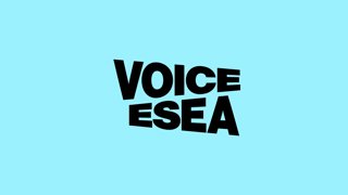 Black text reading 'VOICE ESEA' on a solid light blue background.