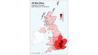 Map of the geographical differences of threshold temperatures