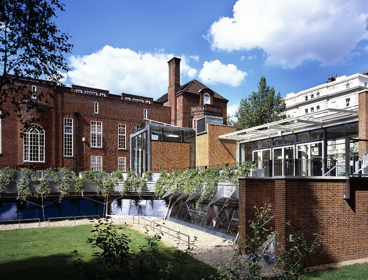Society garden and building photographed from outside