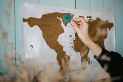 Map showing someone scratching off Greenland