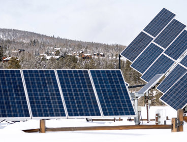 Solar panels on a rooftop.