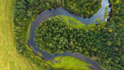 River running through landscape
