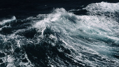 Waves at sea. Poto from 'The Crossing' by Marissa Roth.