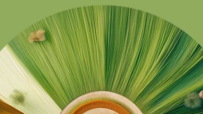 Earth imagery with green and orange tones. 