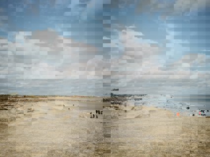 A sand dune formation in a beach