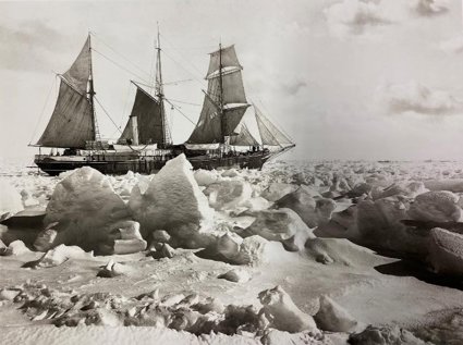 Shackleton's ship Endurance, stuck in the ice in Antarctica
