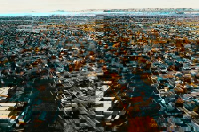 Suburban view from above