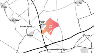 A map showing the Elsham Tech Park site.