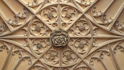 Tudor decorated ceiling.