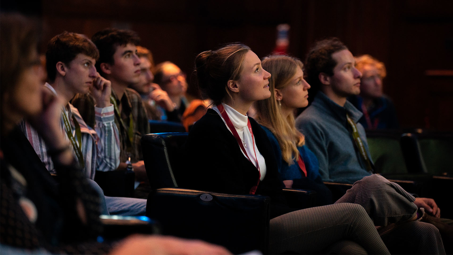 Audience sat in the Ondaatje Theatre at the Society.