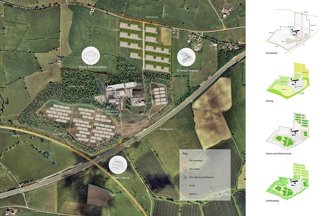 Architects map of the whole Sustain Wiltshire Project including greenhouses.