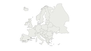 Map showing location of Valencia in Europe