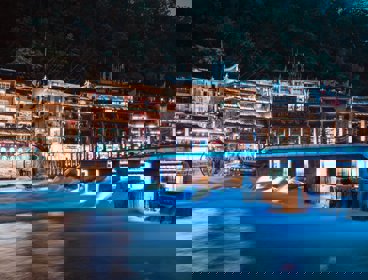 Concrete bridge over river