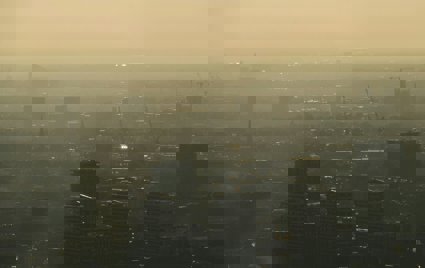 Smog over a city