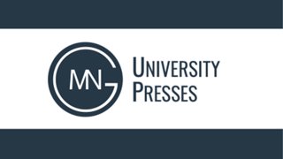 Minimalist logo featuring the letters MN enclosed in a circle next to the text 'University Presses' on a white and dark blue background.