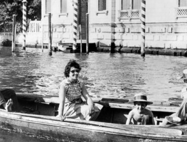 Black and white photo of Jan And Elizabeth Morris in Venice.