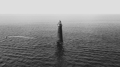 Puntland - lighthouse in the sea