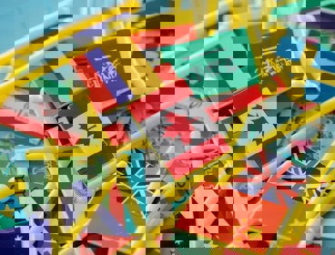 Pile of toy flags