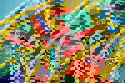 Pile of toy flags