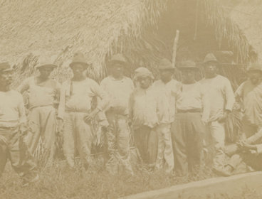 An early photographic image showing a group of men