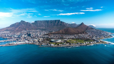 Cape Town in South Africa from the air.