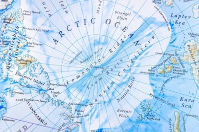 A map of the Arctic area