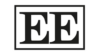 Black capital letters 'EE' in a bold font.