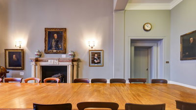 Row of portraits, including of Princess Anne, in the Council Room