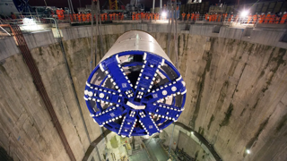 Figure 4 A Crossrail TBM is lowered into the London Underground system to begin drilling © Crossrail