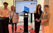 Loretta Lees with 3 other people and next to a screen reading 'anti-displacement assessment tool'