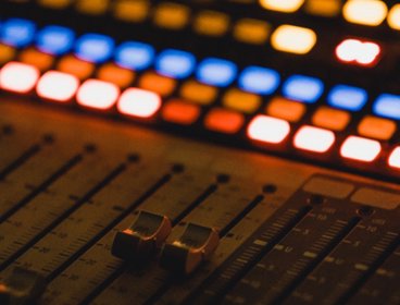 Mixing table in a recording studio