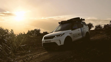  The Water Diaries special edition Land Rover Discovery on unpaved terrain.