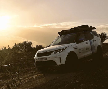 The Water Diaries special edition Land Rover Discovery on unpaved terrain.