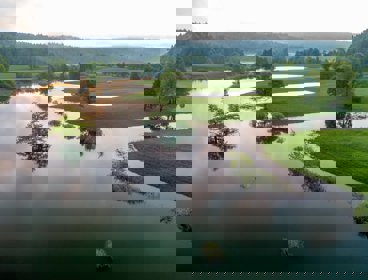 Flooded countryside after heavy rain