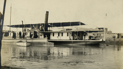 Steamship on river
