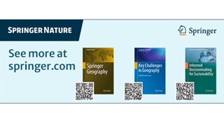 Springer Nature banner showcasing three book covers with QR codes.