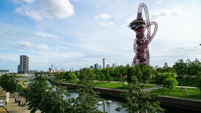View of Olympic Park in London.