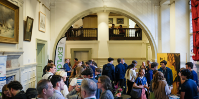 Attendees gather in the Main Hall at the Society during Explore Weekend