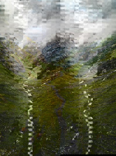A river in a valley