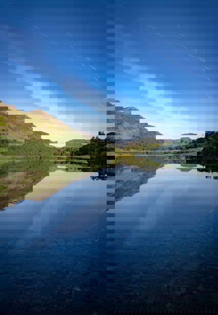 A view over a body of water in the Lake District