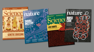 Two 'nature' and two 'Science' journal covers.