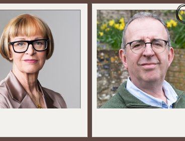 Headshots of Philippa Perry and Richard Coles.
