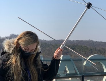 Researcher in the Korean DMZ.