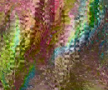 Ariel remote sensing image of mountains 