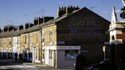 Row of semi-detached houses during daytime.