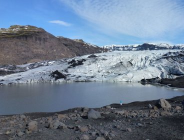 Solheimajokull proglacial lake.